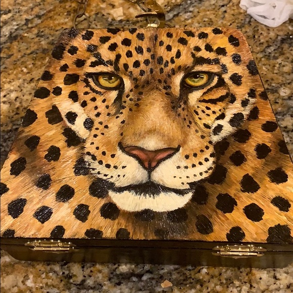 Handpainted clutch by famous artist from Italy - Picture 1 of 4